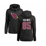 NFL Women's Nike Arizona Cardinals #85 Gabe Holmes Black Name & Number Logo Pullover Hoodie