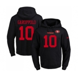 Football Men's San Francisco 49ers #10 Jimmy Garoppolo Black Name & Number Pullover Hoodie