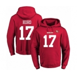 Football Men's San Francisco 49ers #17 Jalen Hurd Red Name & Number Pullover Hoodie