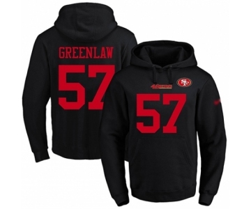 Football Men's San Francisco 49ers #57 Dre Greenlaw Black Name & Number Pullover Hoodie