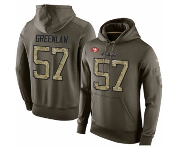 Football Men's San Francisco 49ers #57 Dre Greenlaw Green Salute To Service Pullover Hoodie