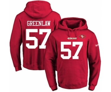 Football Men's San Francisco 49ers #57 Dre Greenlaw Red Name & Number Pullover Hoodie