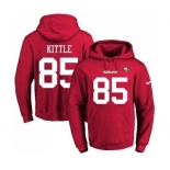 Football Men's San Francisco 49ers #85 George Kittle Red Name & Number Pullover Hoodie