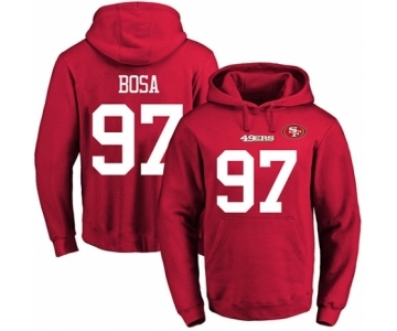 Football Men's San Francisco 49ers #97 Nick Bosa Red Name & Number Pullover Hoodie