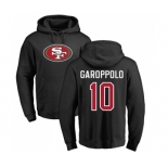 Football San Francisco 49ers #10 Jimmy Garoppolo Black Name & Number Logo Pullover Hoodie