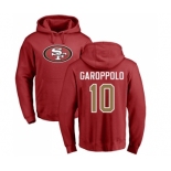 Football San Francisco 49ers #10 Jimmy Garoppolo Red Name & Number Logo Pullover Hoodie