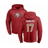 Football San Francisco 49ers #17 Emmanuel Sanders Red Name & Number Logo Pullover Hoodie