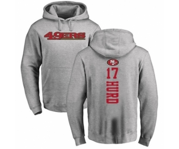 Football San Francisco 49ers #17 Jalen Hurd Ash Backer Pullover Hoodie