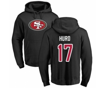 Football San Francisco 49ers #17 Jalen Hurd Black Name & Number Logo Pullover Hoodie