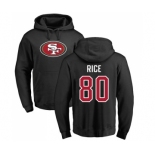 Football San Francisco 49ers #80 Jerry Rice Black Name & Number Logo Pullover Hoodie