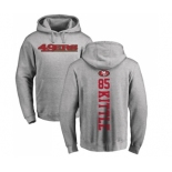 Football San Francisco 49ers #85 George Kittle Ash Backer Pullover Hoodie