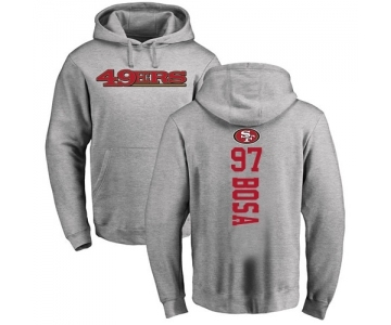 Football San Francisco 49ers #97 Nick Bosa Ash Backer Pullover Hoodie