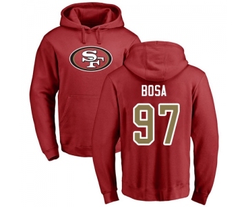 Football San Francisco 49ers #97 Nick Bosa Red Name & Number Logo Pullover Hoodie