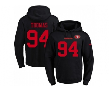 Men San Francisco 49ers #94 Solomon Thomas Black Name & Number Pullover NFL Hoodie