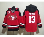 Men's San Francisco 49ers #13 Brock Purdy Red Black Ageless Must-Have Lace-Up Pullover Hoodie