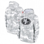 Men's San Francisco 49ers 2024 Arctic Camo Salute To Service Club Fleece Pullover Hoodie