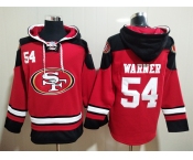 Men's San Francisco 49ers #54 Fred Warner Red Team Color New NFL Hoodie