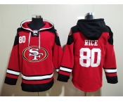 Men's San Francisco 49ers #80 Jerry Rice Red Team Color New NFL Hoodie