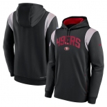 Mens San Francisco 49ers Black Sideline Stack Performance Pullover Hoodie