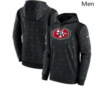 Men's  San Francisco 49ers Nike Charcoal 2021 NFL Crucial Catch Therma Pullover Hoodie