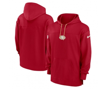 Men's San Francisco 49ers Scarlet Performance Pullover Hoodie