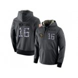 NFL Men's Nike San Francisco 49ers #16 Joe Montana Stitched Black Anthracite Salute to Service Player Performance Hoodie