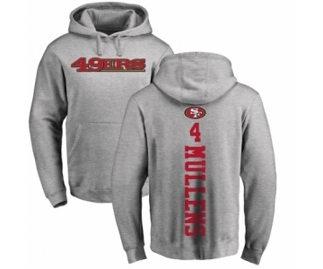 NFL Nike San Francisco 49ers #4 Nick Mullens Ash Backer Pullover Hoodie