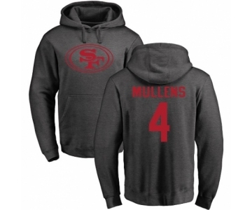 NFL Nike San Francisco 49ers #4 Nick Mullens Ash One Color Pullover Hoodie