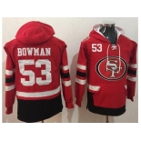 Nike 49ers #53 NaVorro Bowman Red Black Name & Number Pullover NFL Hoodie