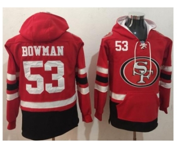 Nike 49ers #53 NaVorro Bowman Red Black Name & Number Pullover NFL Hoodie