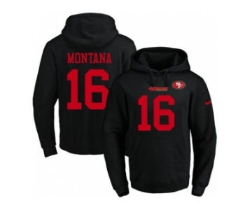 Nike San Francisco 49ers #16 Joe Montana Black Name & Number Pullover NFL Hoodie