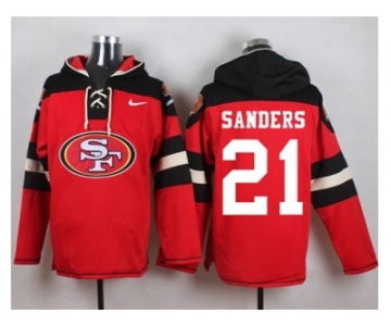 Nike San Francisco 49ers #21 Deion Sanders Red Player Pullover Hoodie