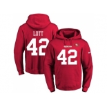 Nike San Francisco 49ers #42 Ronnie Lott Red Name & Number Pullover NFL Hoodie