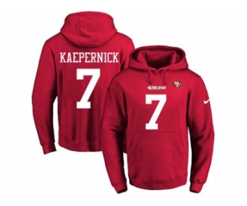 Nike San Francisco 49ers #7 Colin Kaepernick Red Name & Number Pullover NFL Hoodie