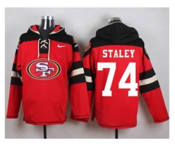 Nike San Francisco 49ers #74 Joe Staley Red Player Pullover Hoodie