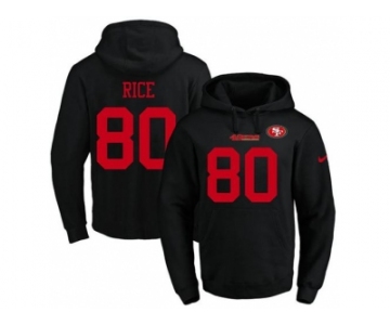 Nike San Francisco 49ers #80 Jerry Rice Black Name & Number Pullover NFL Hoodie