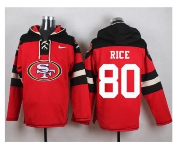 Nike San Francisco 49ers #80 Jerry Rice Red Player Pullover Hoodie