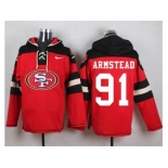 Nike San Francisco 49ers #91 Arik Armstead Red Player Pullover Hoodie