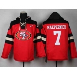 nike nfl jerseys san francisco 49ers #7 colin kaepernick black-red[pullover hooded sweatshirt]