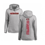 Football Women's San Francisco 49ers #10 Jimmy Garoppolo Ash Backer Pullover Hoodie