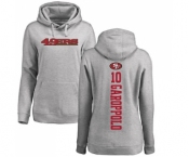 Football Women's San Francisco 49ers #10 Jimmy Garoppolo Ash Backer Pullover Hoodie