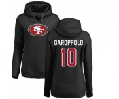 Football Women's San Francisco 49ers #10 Jimmy Garoppolo Black Name & Number Logo Pullover Hoodie