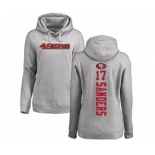 Football Women's San Francisco 49ers #17 Emmanuel Sanders Ash Backer Pullover Hoodie