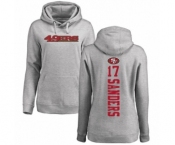 Football Women's San Francisco 49ers #17 Emmanuel Sanders Ash Backer Pullover Hoodie