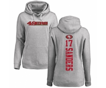 Football Women's San Francisco 49ers #17 Emmanuel Sanders Ash Backer Pullover Hoodie