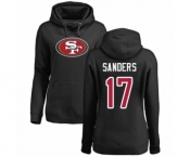 Football Women's San Francisco 49ers #17 Emmanuel Sanders Black Name & Number Logo Pullover Hoodie