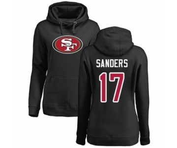 Football Women's San Francisco 49ers #17 Emmanuel Sanders Black Name & Number Logo Pullover Hoodie