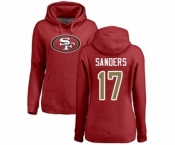 Football Women's San Francisco 49ers #17 Emmanuel Sanders Red Name & Number Logo Pullover Hoodie