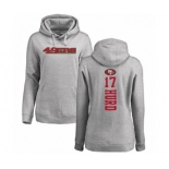 Football Women's San Francisco 49ers #17 Jalen Hurd Ash Backer Pullover Hoodie