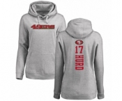 Football Women's San Francisco 49ers #17 Jalen Hurd Ash Backer Pullover Hoodie